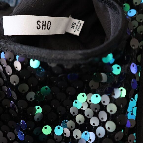 SHO by Tadashi Shoji Sz XS Shamrock Sequin Above The Knee Body-Con Dress - Picture 8 of 16